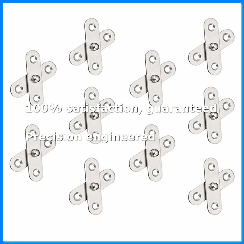 10PCS Shed Door Hinges Kitchen Cabinet Hidden 360 Degree Rotation Pivot Stainless Steel Rotating Rotatable 57x16 mm-A73M