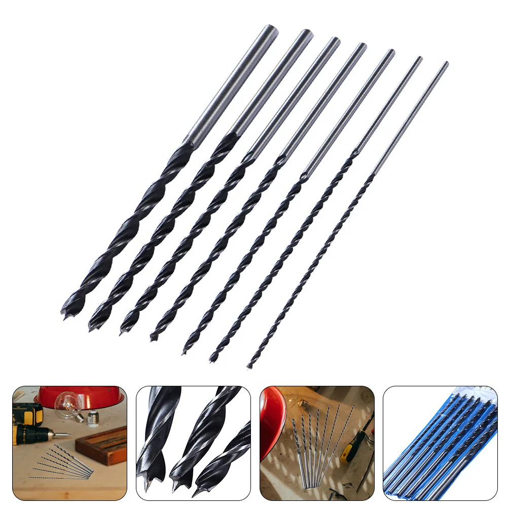 1Set Woodworking Drill Bit Hardwood Steel Extra Long Body Stable Balance Long Drill Bits for Wood PVC Plastic Rubber