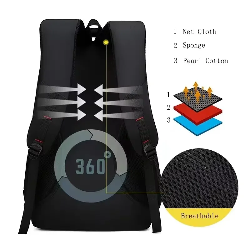 New Large Capacity Waterproof Backpack Man Stylish Solid Color School Bags Travel Backpacks Multi-functional Laptop Bag For Men
