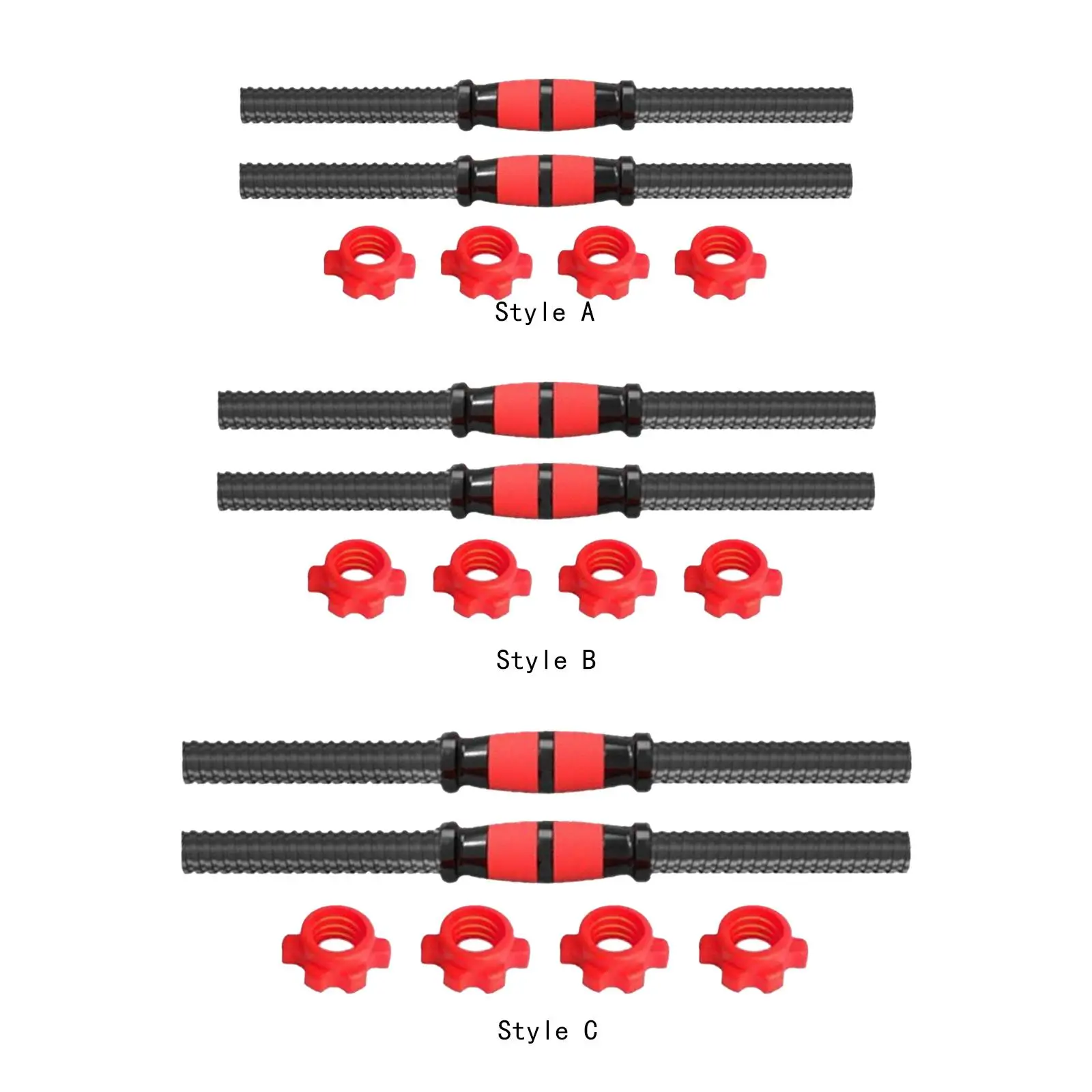 2x manubrio filettato antiscivolo Grip barra bilanciere in acciaio inossidabile per allenamento