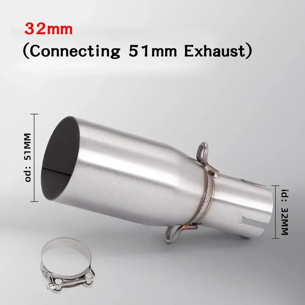 Motorcycle Modification Exhaust Pipe Exhaust Middle Section 28-45mm Adapter 51mm Exhaust Section non-destructive Install