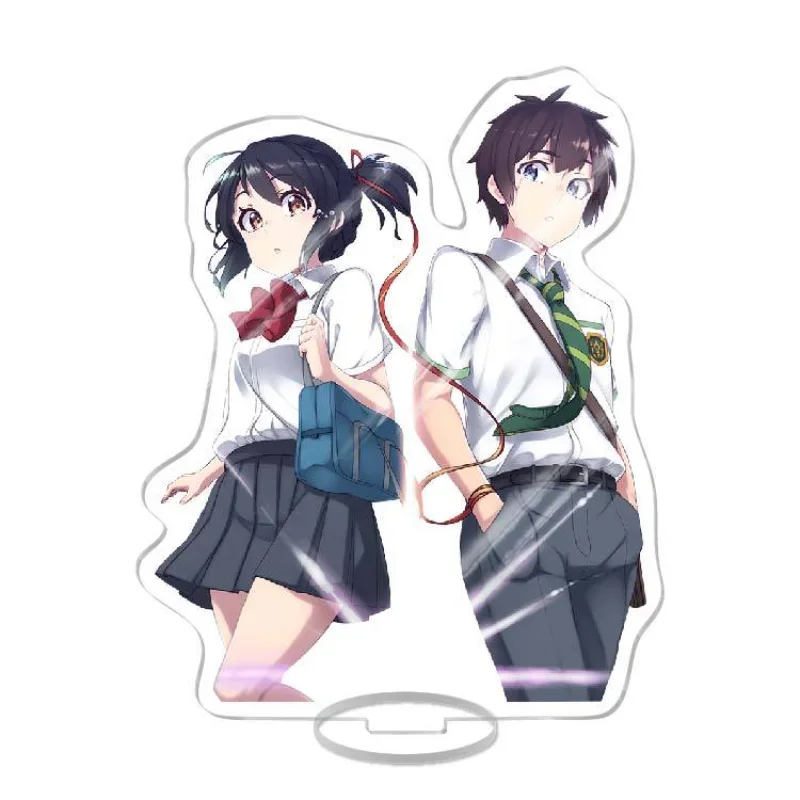 15cm Hot Anime Your Name Acrylic Stand Desk Decor Tachibana Taki & Miyamizu Mitsuha Action Figure Toy PVC Model Dolls Kids Gift