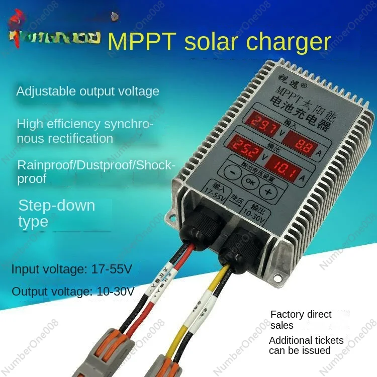 

MPPT Solar Controller 12v24v Battery Charging Voltage 10-30V Adjustable Display Full-Automatic Waterproof Drop