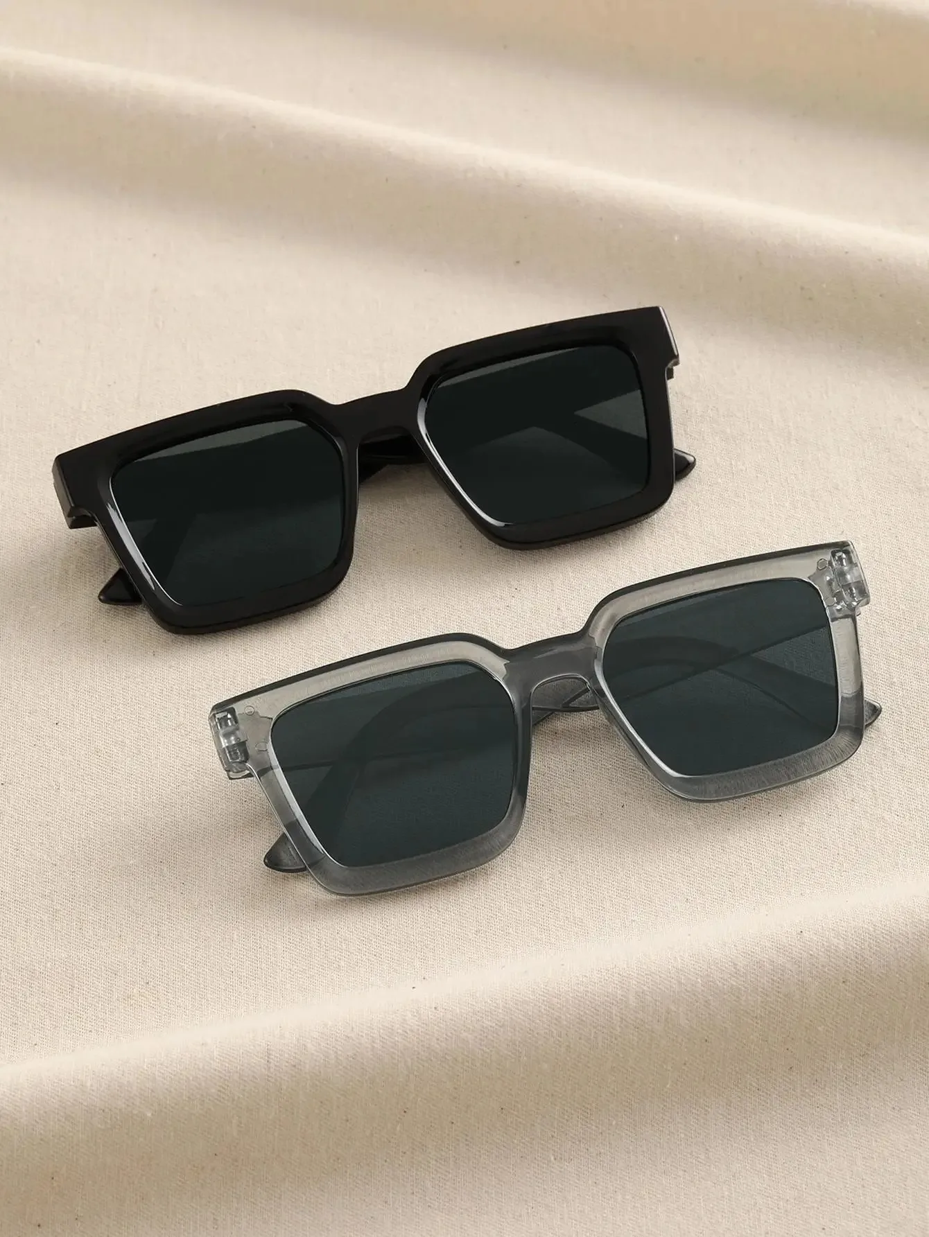 

2 pcs Women Men Square Frame Fashion Sunglasses For Vacation Driving UV400 Cycling Accessories