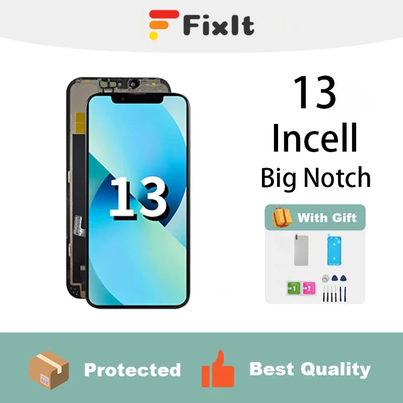 

Big Notch For Iphone 13 Screen Replacement Incell 6.0 Inch Mobile Phone LCD Display Screen Digitizer Frame Full Assembly