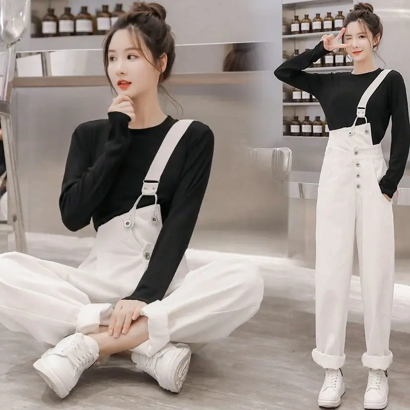 Chic Women'S Jumpsuits Plus Size Overalls Garment Vertical Mori Orangepink Artistic Wash Woman'S Braces Personalized Bleached