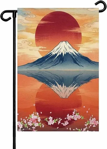 Japanese Cherry Sunsets Garden Flags Double Sided Welcome Yard, 12x18 Inch XXQ
