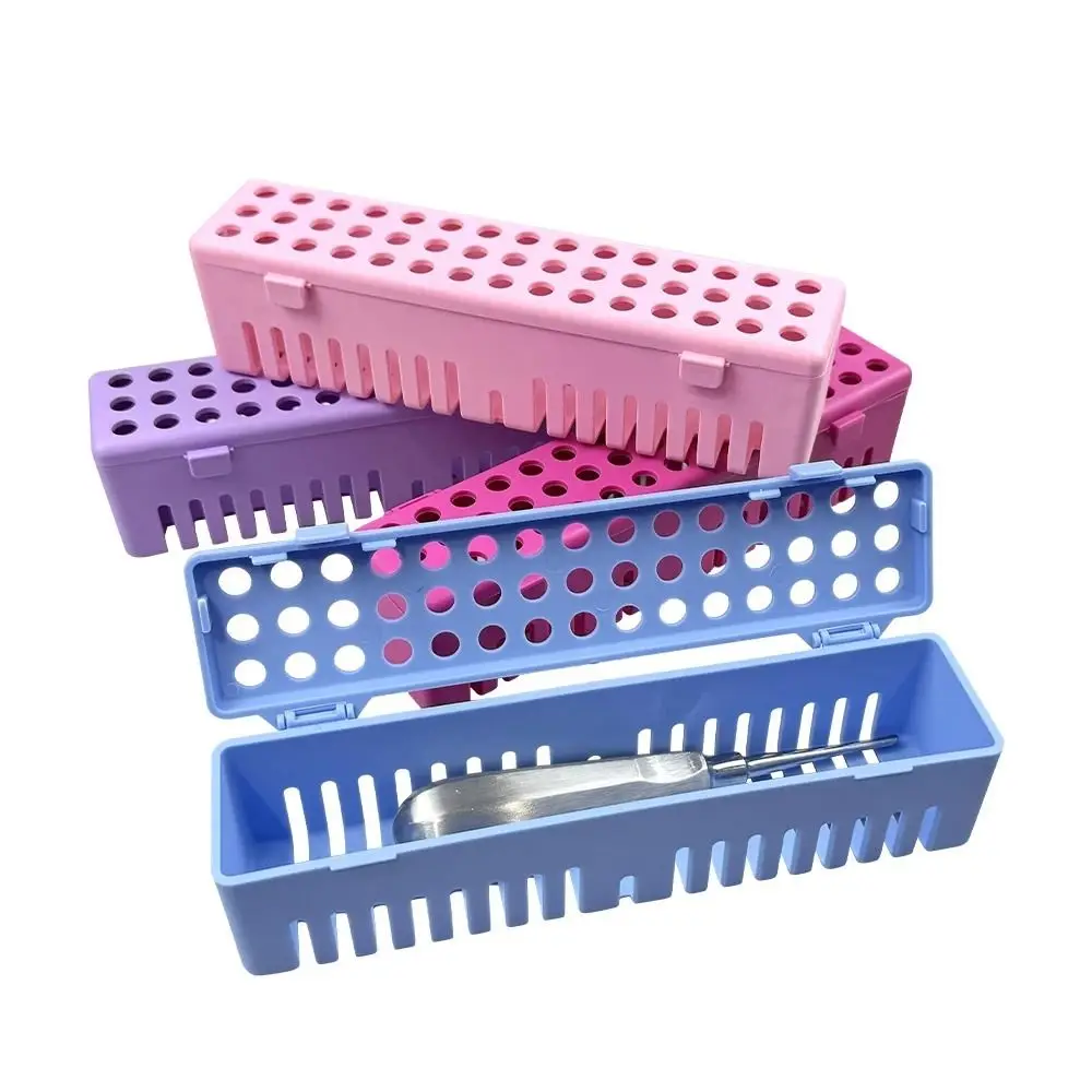 

Plastic Dental Instrument Disinfection Box Perforated Design Autoclave Dentist Cassette Safe Dental Sterilization Case