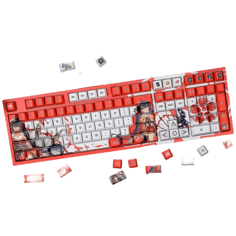 Nowe nasadki na klawisze z motywem Azur Lane Ijn Taihou 120-klawiszowy profil wiśniowy Pbt Klawiatura mechaniczna Diy Cute Cartoon Anime Game Gift Keycaps