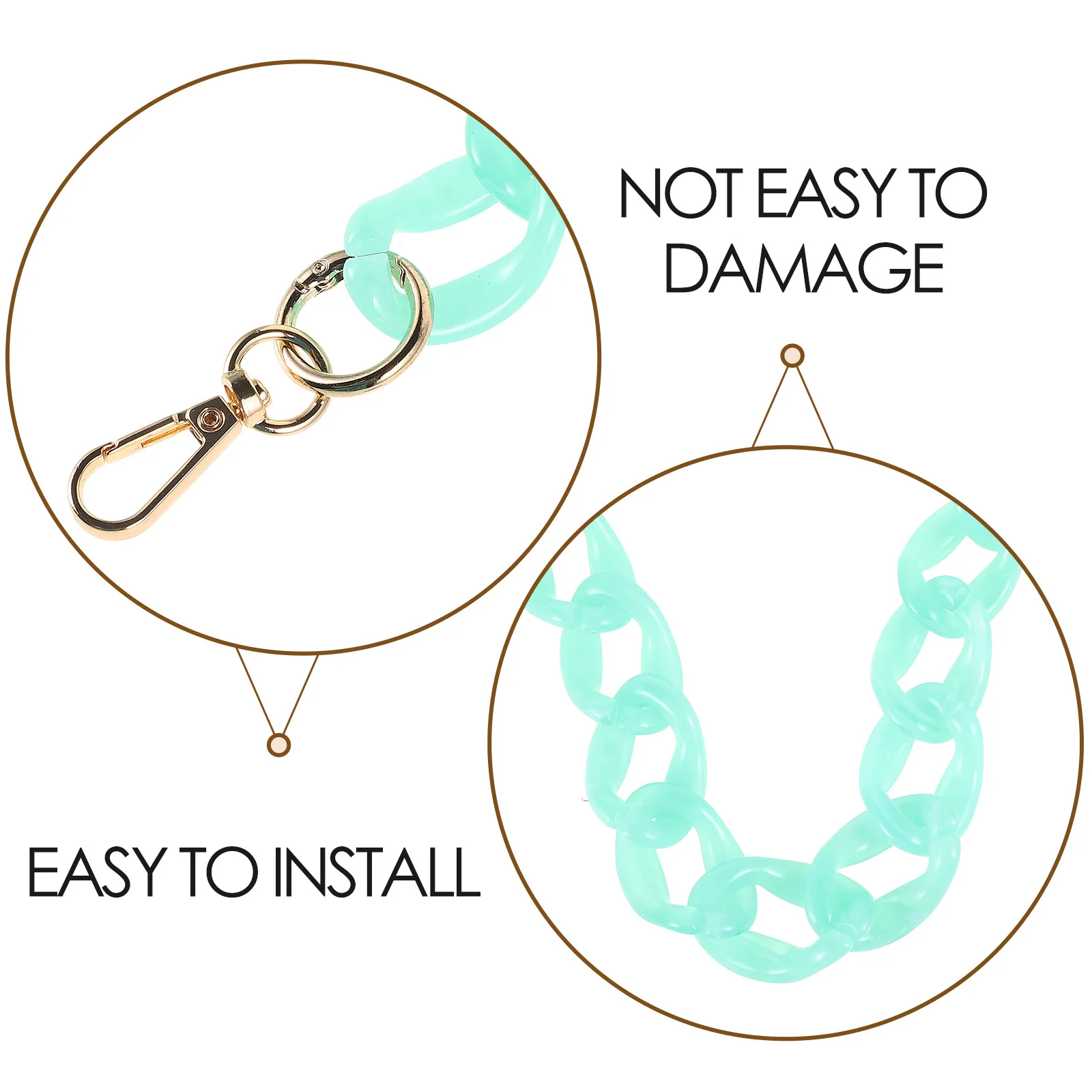 Robuster Handtaschen-Kettenriemen, DIY-Geldbörsengriff, einfach zu verbinden, langlebiges Taschenzubehör für verschiedene Geldbörsen, Geldbörsengriffriemen