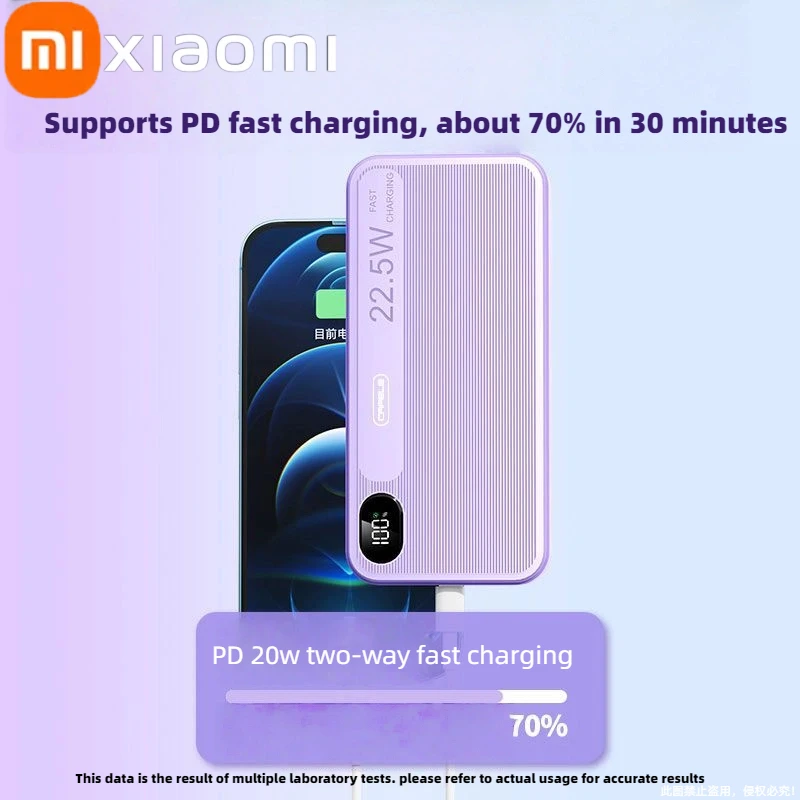 XIAOMI 30000mAh قوة البنك شاشة ديجيتال سعة كبيرة محمولة شحن سريع مع المدمج في 4 كابلات بطارية خارجية 2026