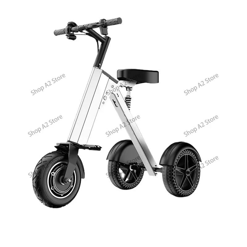 Foldable Ultra-Light Lithium Electric Tricycle, Mini 3-Wheel Mobility Scooter for Adults & Seniors, 220V Charging