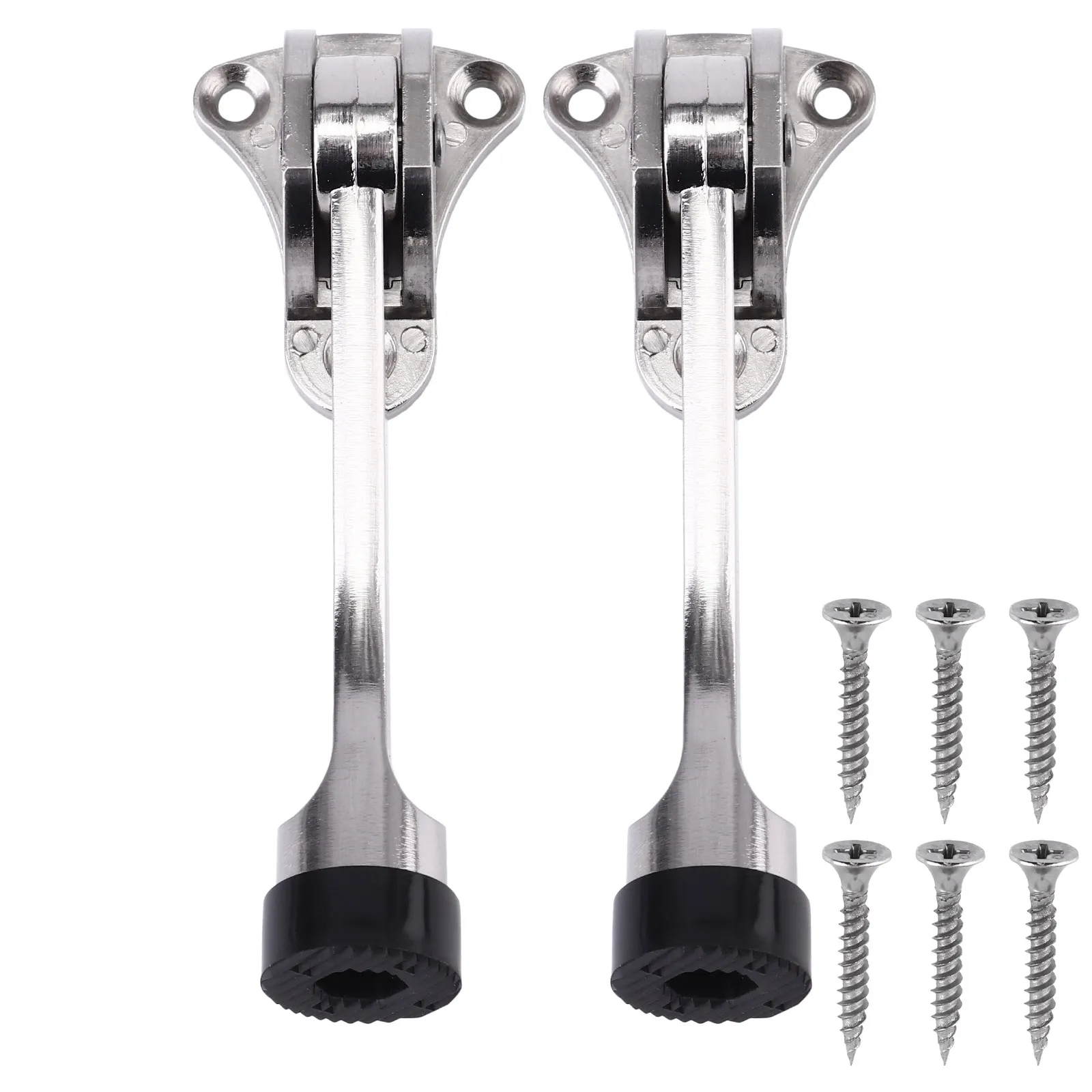 

2Pcs Horseshoe Door Stop Zinc Alloy Heavy Duty Doorstop for Home Office Hotel Pet Safety Wall Mount with Screw Kit Rubber Buffer