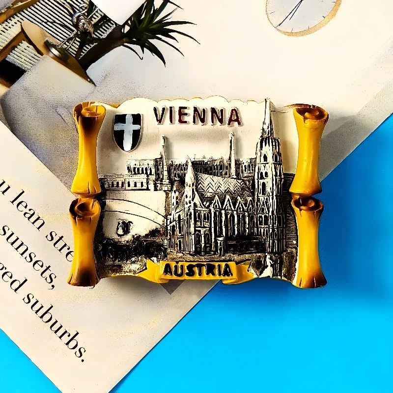 Austria Vienna Landmark Refrigerator Magnet Souvenir Gift Collection Hand-painted Home Decor Fridge Sticker