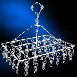 Stainless Steel Windproof  Clothespin Laundry Hanger Clothesline Sock Towel Bra Drying Rack Clothes Peg Hook Airer Dryer