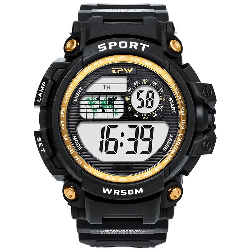 Men's Multifunctional Digital Watch Waterproof Sports Electronic Wristwatch Alarm Calendar Luminous Chronograph Student Watch
