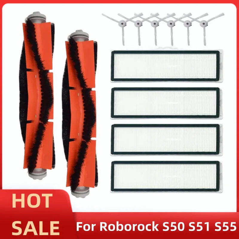 

Запчасти для робота-пылесоса Xiaomi Roborock S50 S51 S55, фильтр НЕРА, боковая щетка, основная щетка, насадка на швабру, Сменные аксессуары