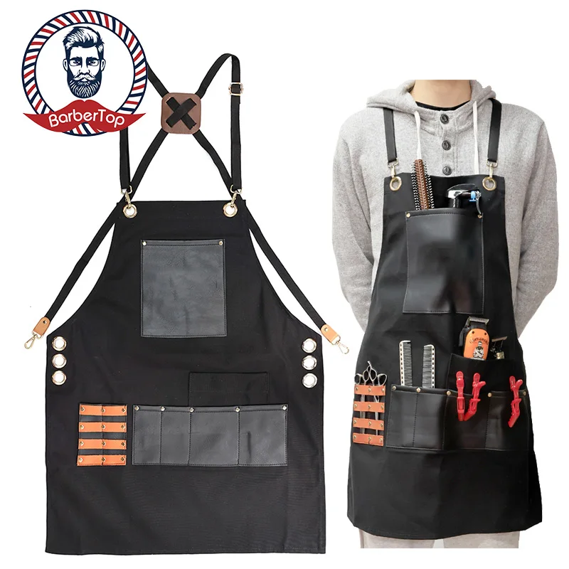 Barber Shop Leather Material Hairdressing Shawl Barber Apron Waterproof Restaurant Baking Beauty Hairdresser Cape Uniform