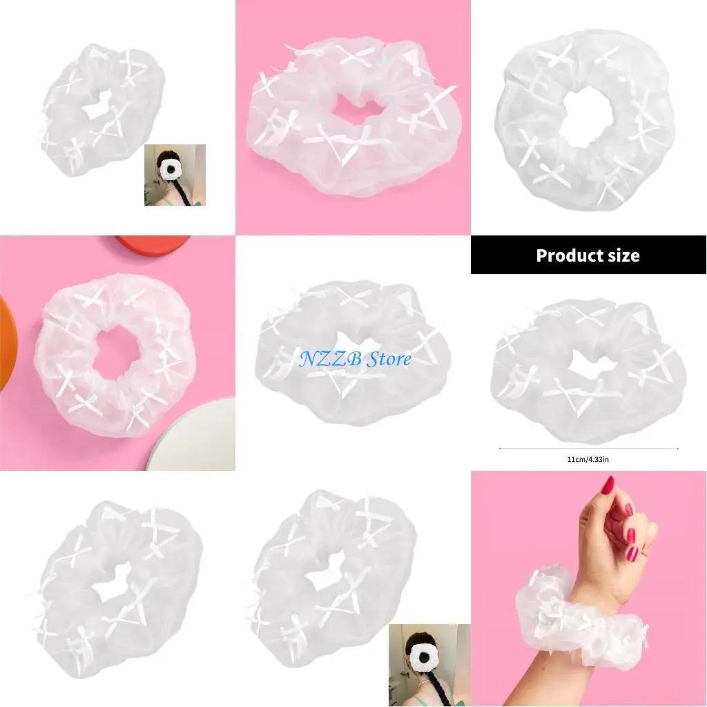 

T21F Bows Hair Rope Versatiles Hair Ornament Elastic Indoor Outdoor Beach Hair Tie