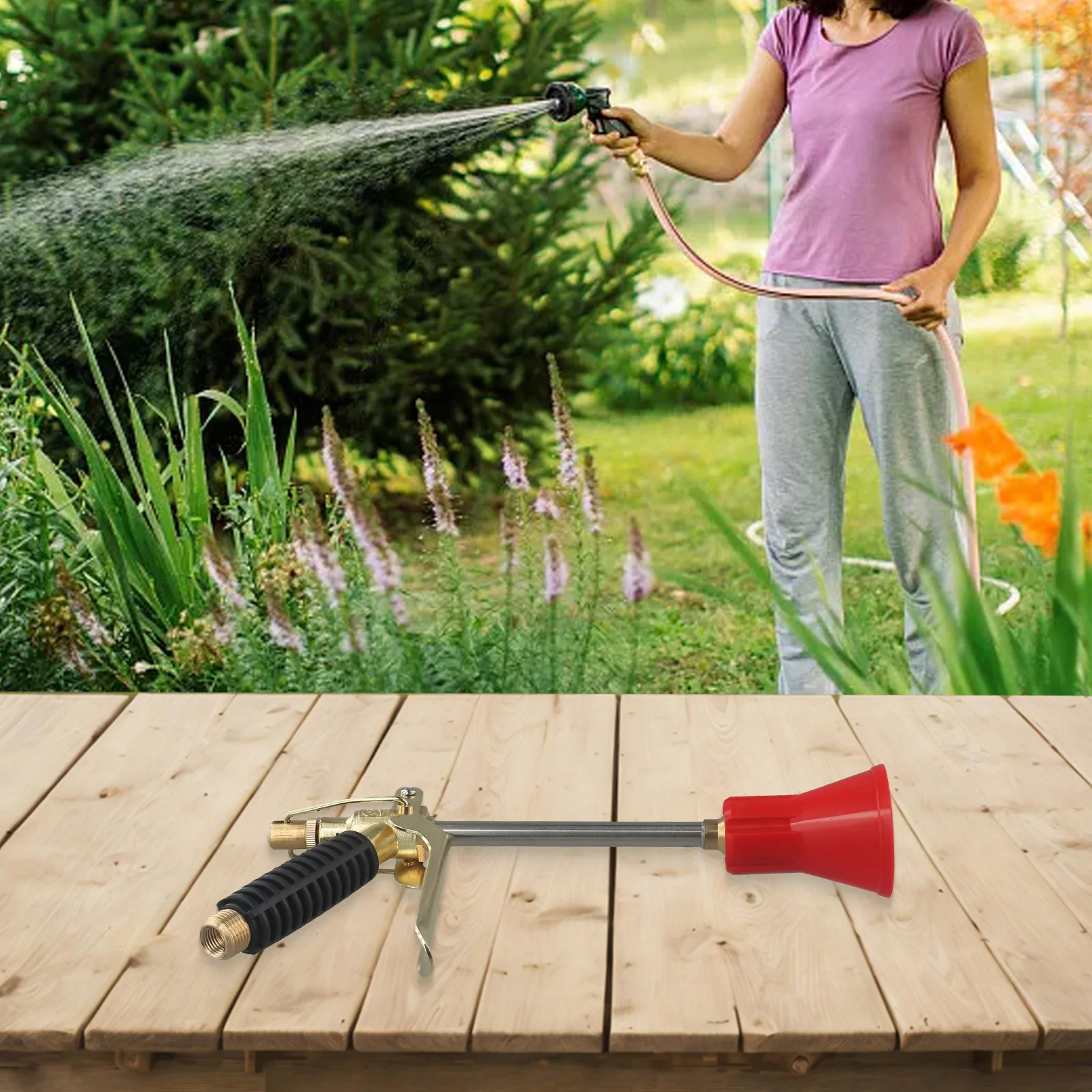 

Эффективный ирригационный медный распылитель высокого давления, материал медного сердечника, устойчивый к коррозии дизайн для чистки автомобиля