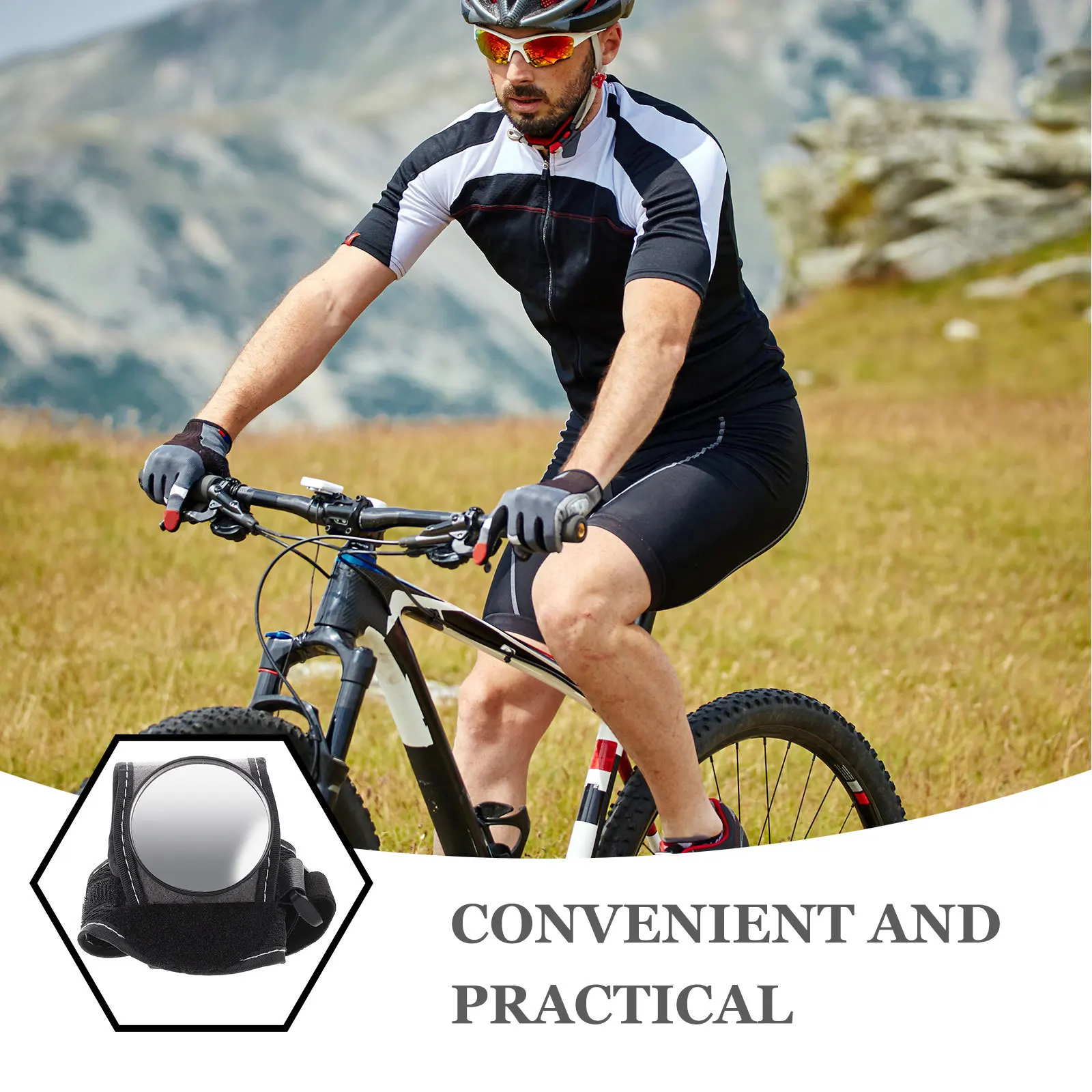 Bicycle Rear View Mirror Wrist Mounted Cycling Safety Mirror For Commuting Mountain Biking Hd Convex Wide Angle Durable