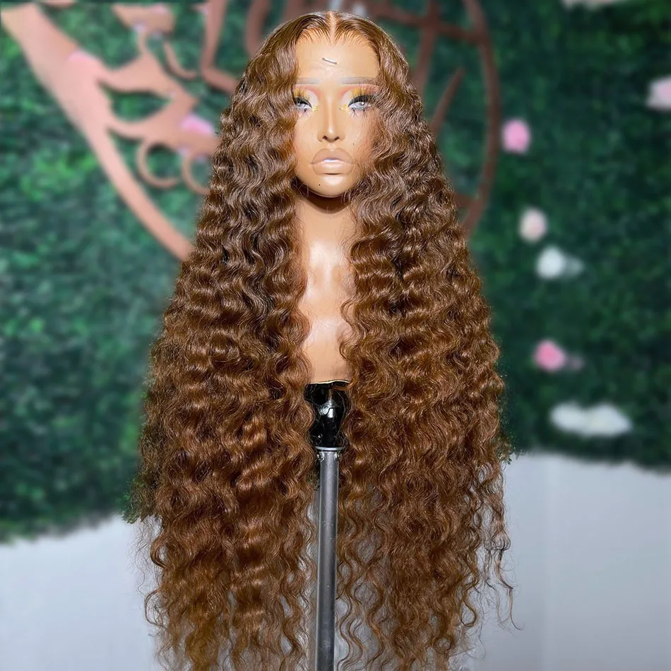 

Preplucked Soft 26Inch Long Kinky Curly Blonde Brown 180Density Natural Hairline Lace Front Wig For Black Women Baby Hair Daily