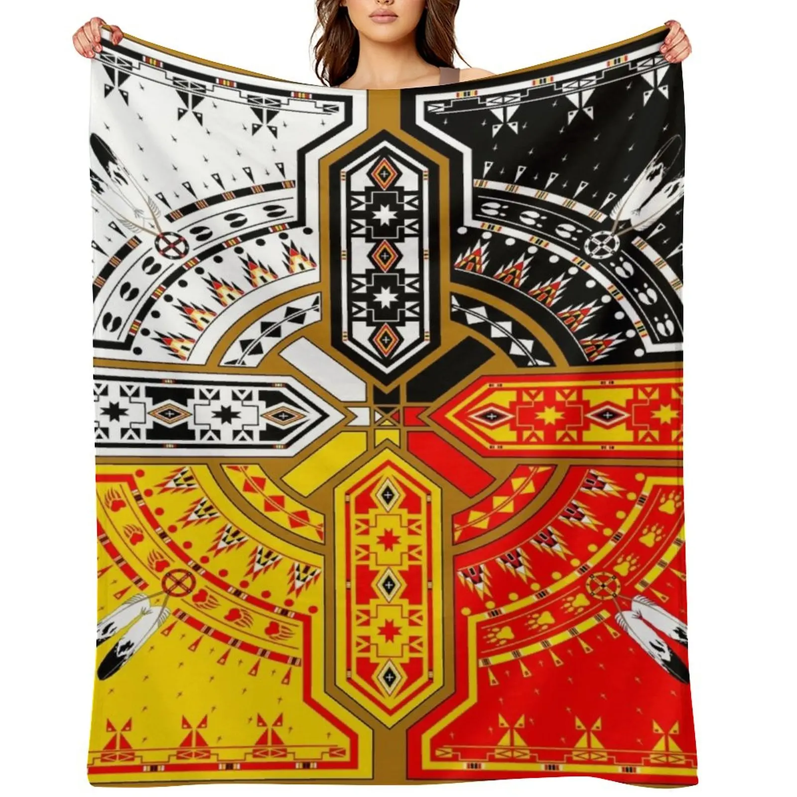 

The Four Direction Throw Blanket Tourist Sofa Quilt Softest Flannel Fabric Blankets