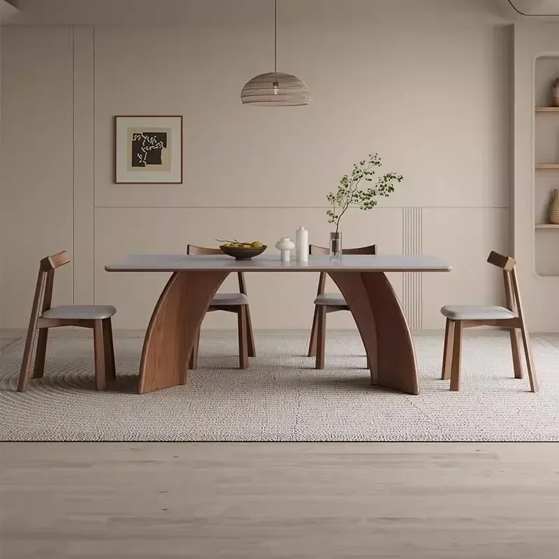 Modern Luxury Dining Table for Home Furniture, Nordic Style Wood Entryway Storage Beauty
