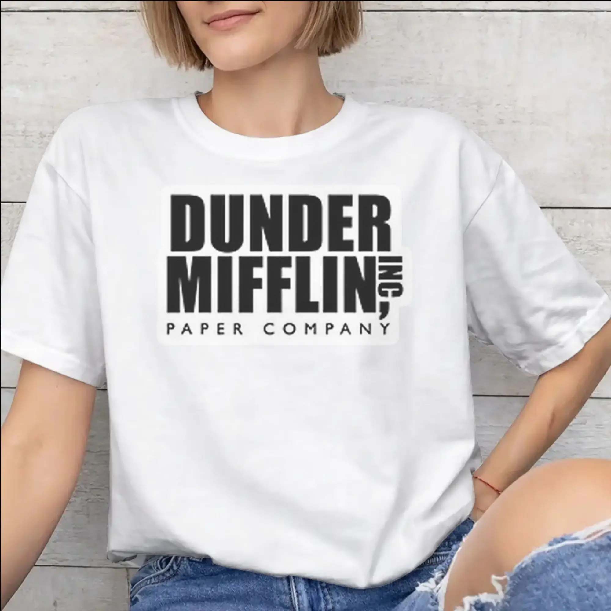 Dunder Mifflin Print T Shirts for Men Women  Pure Cotton  Tee Shirt Clothing