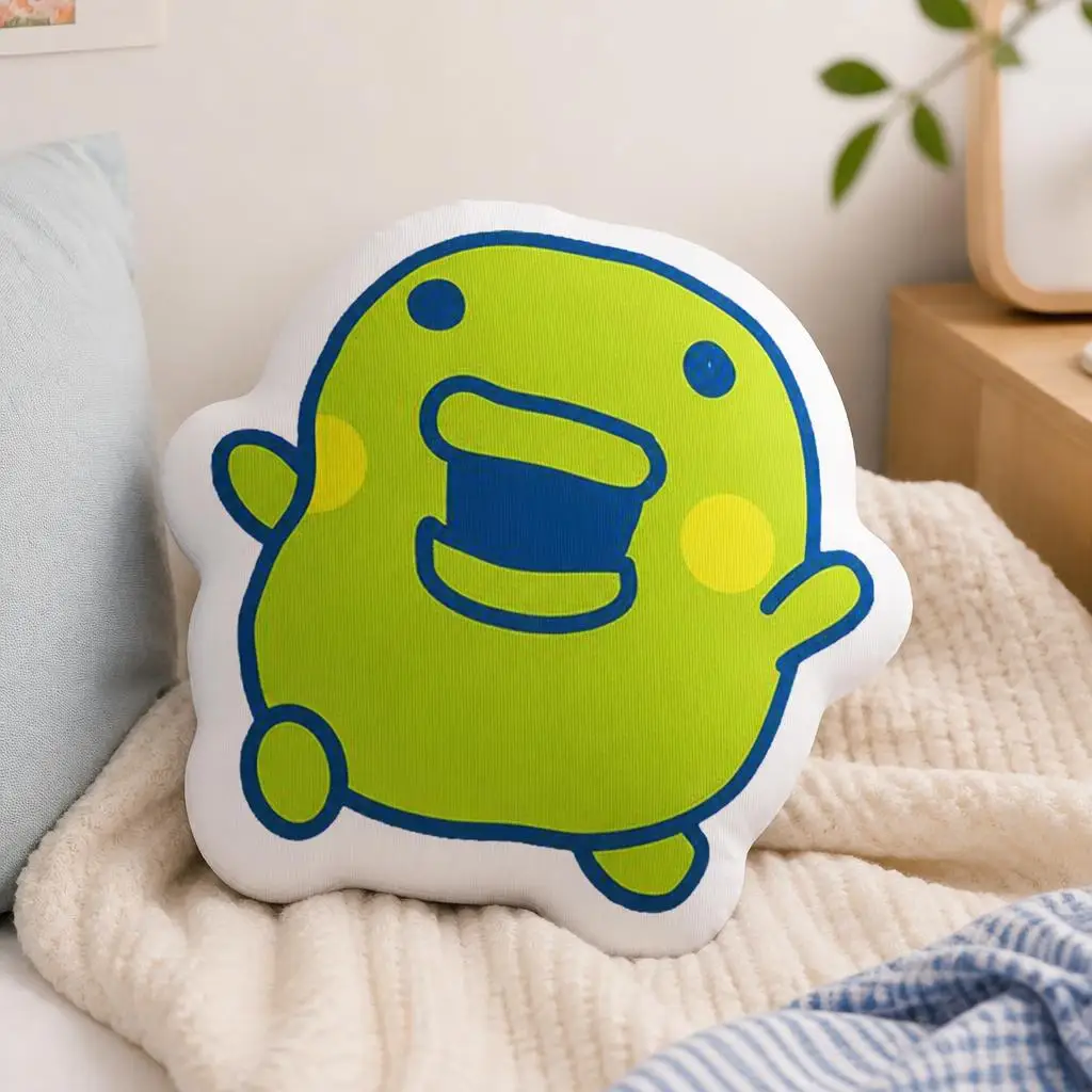 T-Tamagotchis Kuchipatchi Shaped Throw Pillow Stuffed Cushion Virtual Pet Decorative Pillow for Sofa Game Room Home Decor