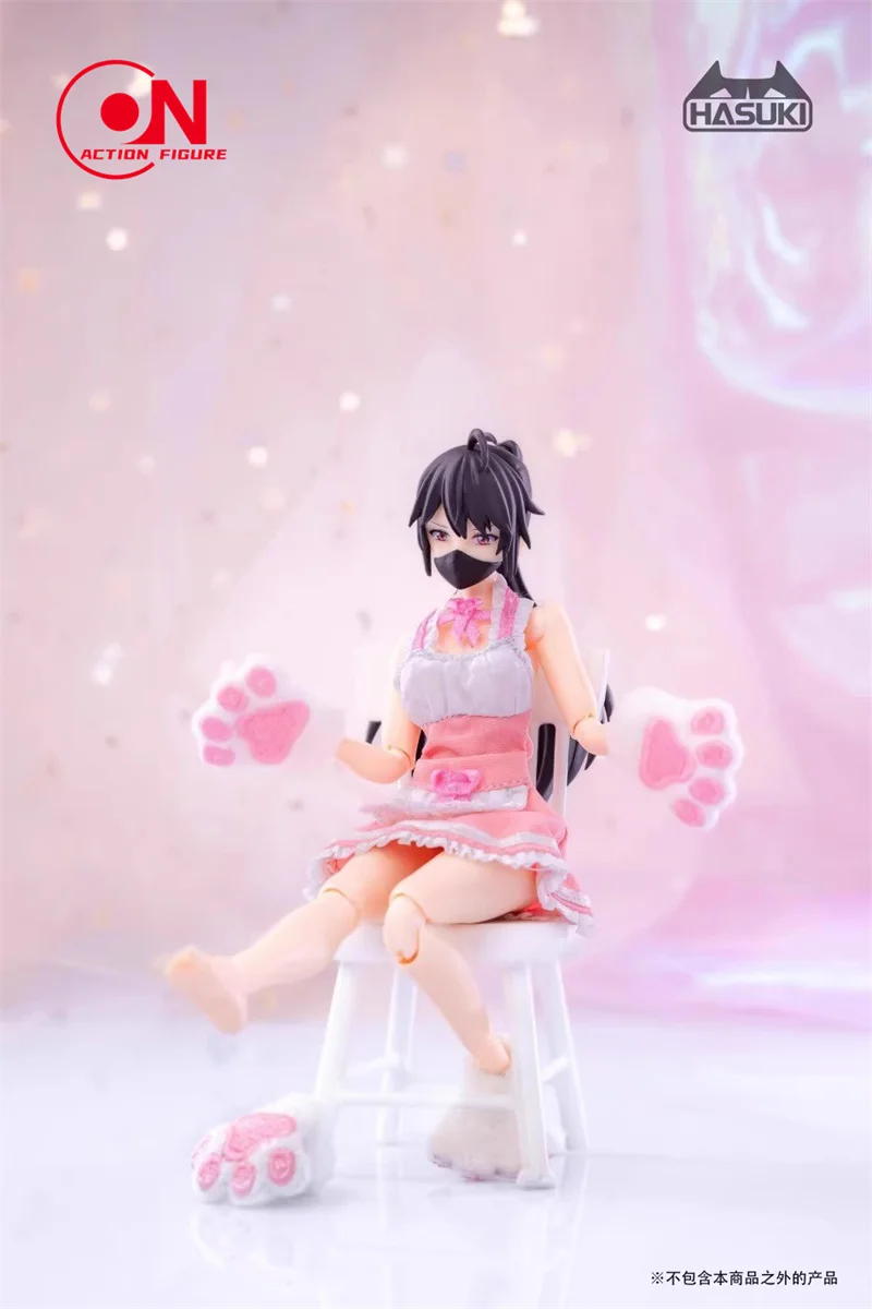 HASUKI 1/12 مقياس CS010 فتاة فستان خادمة CS011 لطيف القط مخلب نموذج صالح 6 ''أنثى الجندي عمل الشكل الجسم الدمى #5