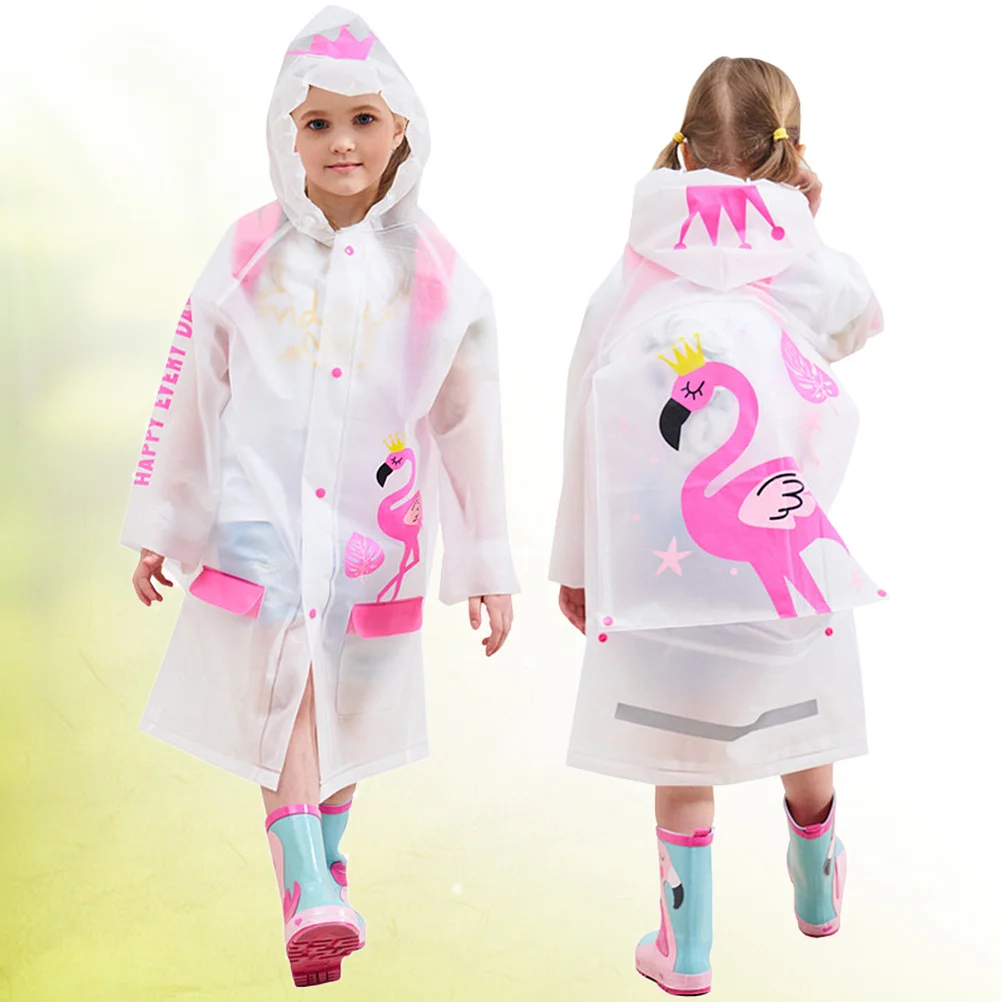 

Thickened Student Raincoat Blue Unicorn Pattern Lightweight Portable Eva Rainwear For Camping Hiking Outdoor Waterproof