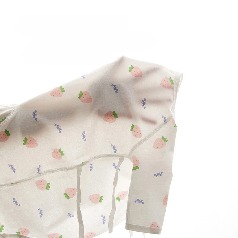 Baby Summer Onesie Pure Cotton Short-sleeved Butterfly Clothes Romper Baby Belly Protection Thin Monk Clothes
