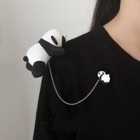 Kawaii Panda Brooches Plush Toy Pendant Cute Japanese Brooches Flower Clothes Brooch Student Backpack Pendant
