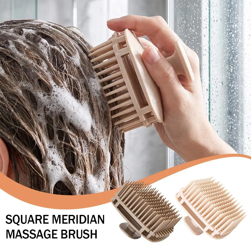Silicone Shampoo Massage Comb,Square Shampoo Deep Clean Brush,Body Scrub Exfoliator Massage Shower ,Salon Hairdressing Tools