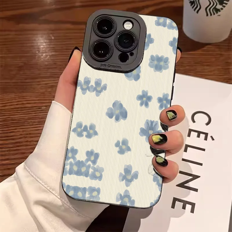 

Delicate Floral Pattern Soft TPU Protective Phone Case For iPhone 11 XS X XR 7 8 Plus 16E 16 Pro Max 15 14 Plus 13 12 Mini Cover