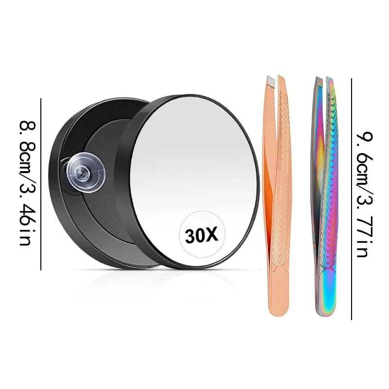 2 قطعة مجموعة الحاجب الملقط المتقلب ومرآة المهنية اللحية رمش الحاجب إزالة الشعر للوجه ماكياج أداة رجل أو المرأة #5