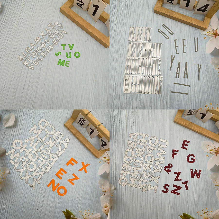 2024 New English Words Alphabet Craft Metal Cutting Dies Greeting Card Series Scrapbook Paper Knife Mould Blade Punch Stencils