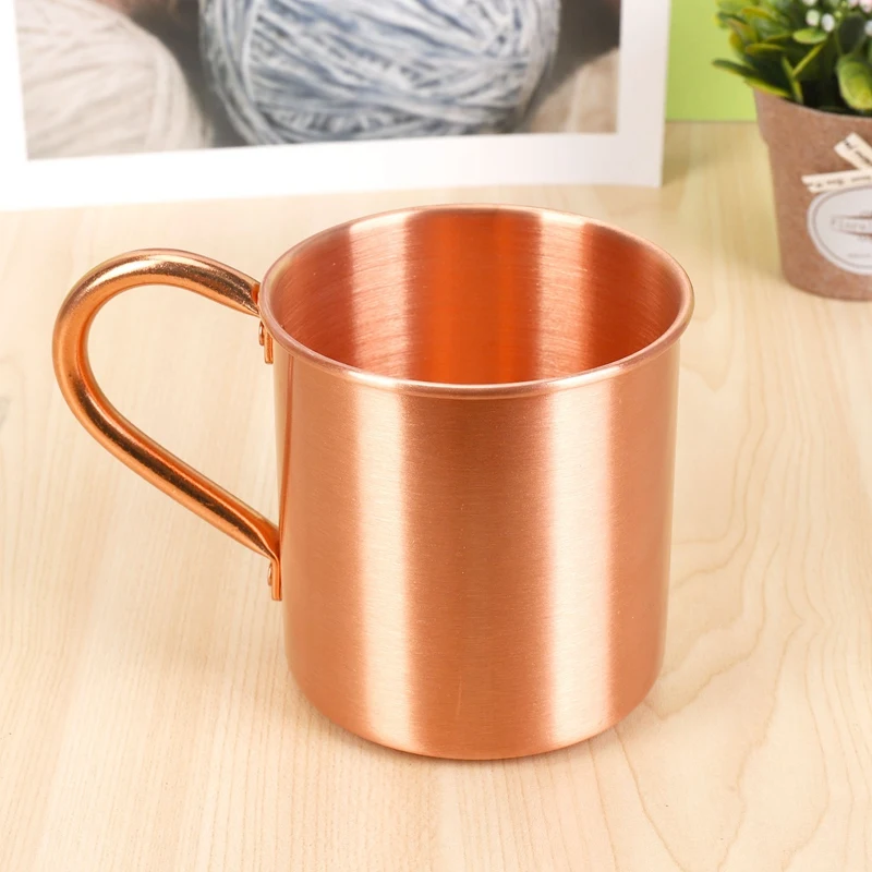 Pure Copper Moscow Mule Mug Solid Smooth Without Inside Liner For Cocktail Coffee Beer Milk Water Cup Home Bar Drinkware Cool