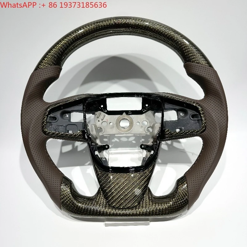For Red Forged Carbon Fiber Steering Wheel with LED Display Suede Grip, Brand New Genuine Auto Parts for Honda Civic 10th Gen