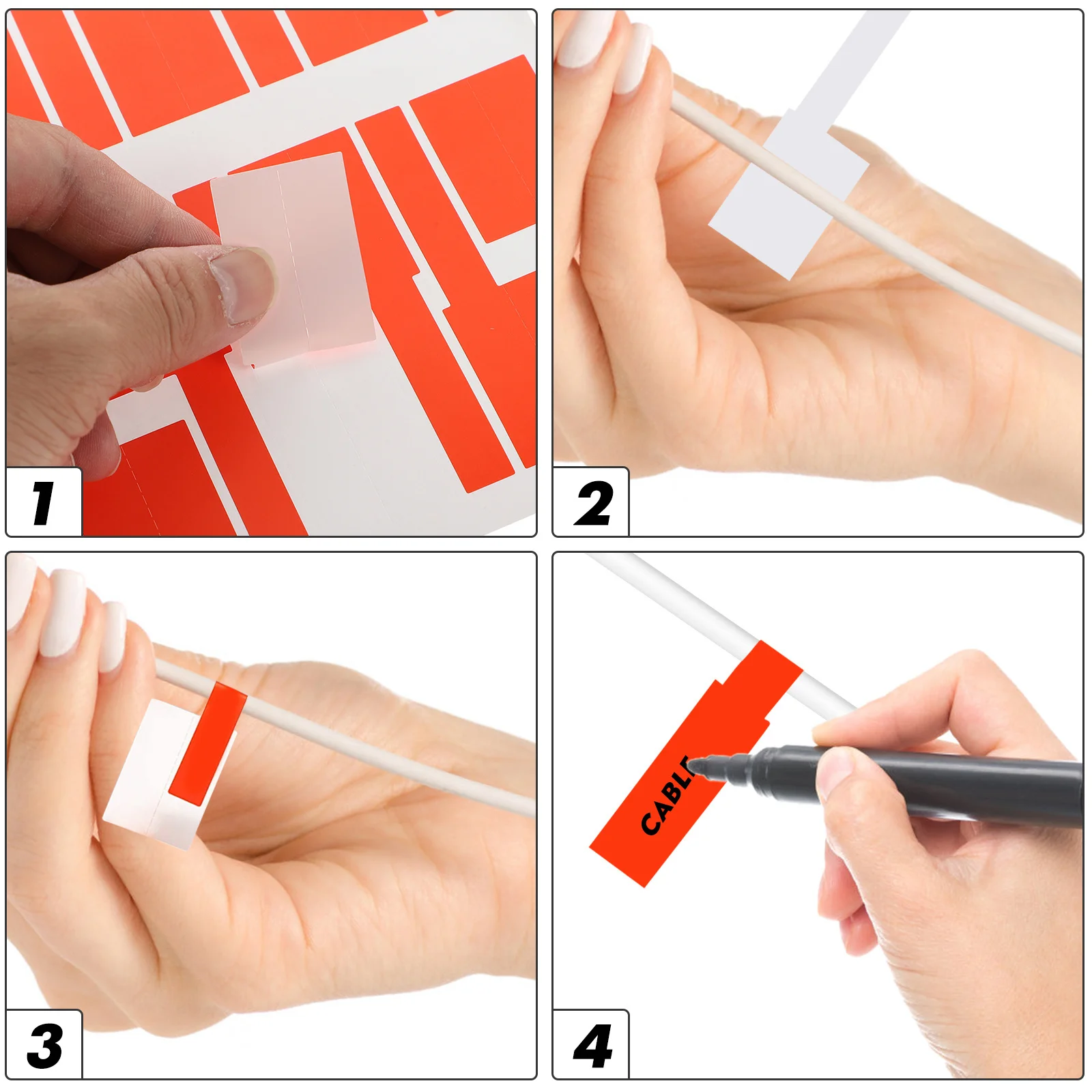 

Wire Label Tags Stickers 20 Sheets Self-Adhesive Cable Labels Waterproof Cord Markers For Network Wiring Home Office