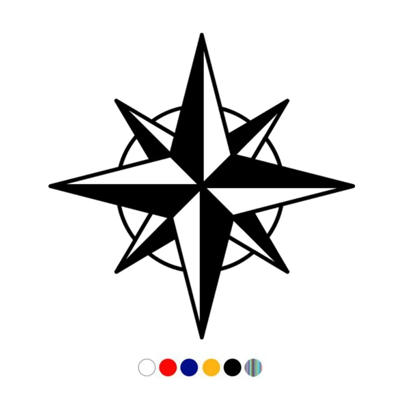 Eight-pointed Star Car Sticker Cars Laptop Boat Wall Vinyl Self-adhesive Decal Door
