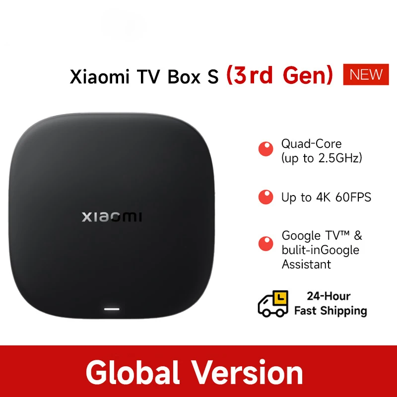 Global Version Xiaomi TV Box S 3rd Gen 4K Ultra HD 2G 32G WiFi BT5.2 Google TV Cast Netflix Smart TV Box Media Player