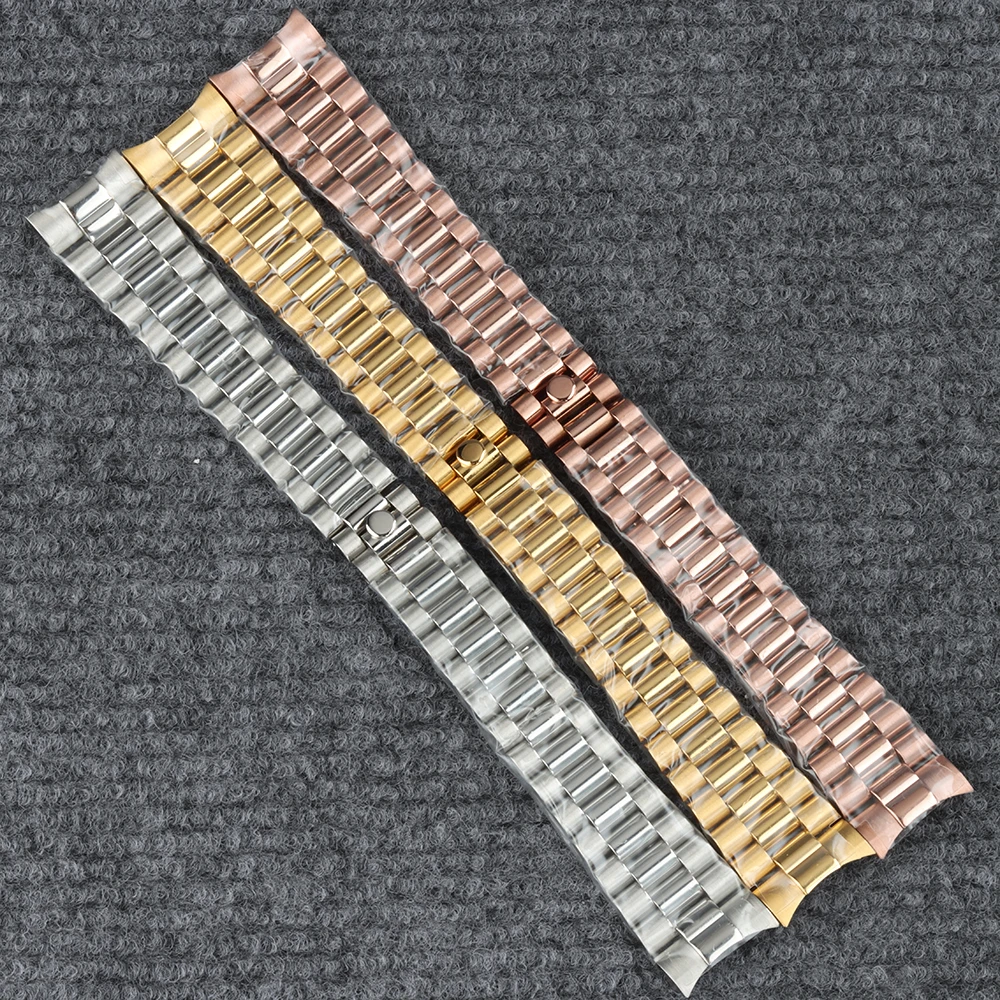 

High Quality NH35 20mm Strap Presidential Watch Band For DAYTONA Log Sub Case Fit NH35 NH36 Case 316L Stainless Steel Strap