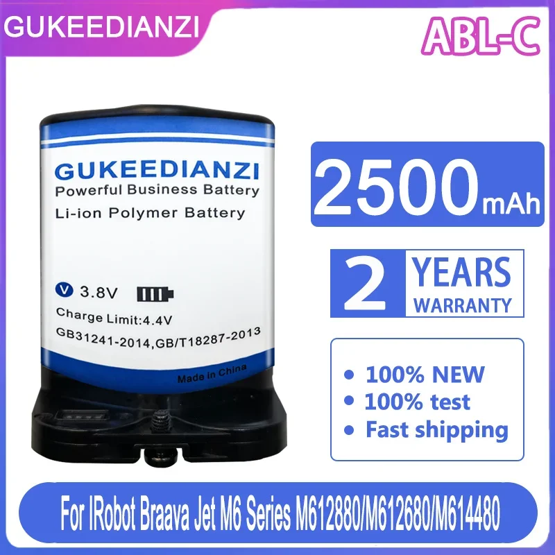 

GUKEEDIANZI Replacement Battery ABL-C 2500mAh For IRobot Braava Jet M6 Series M612880 M612680 M614480 Bateria