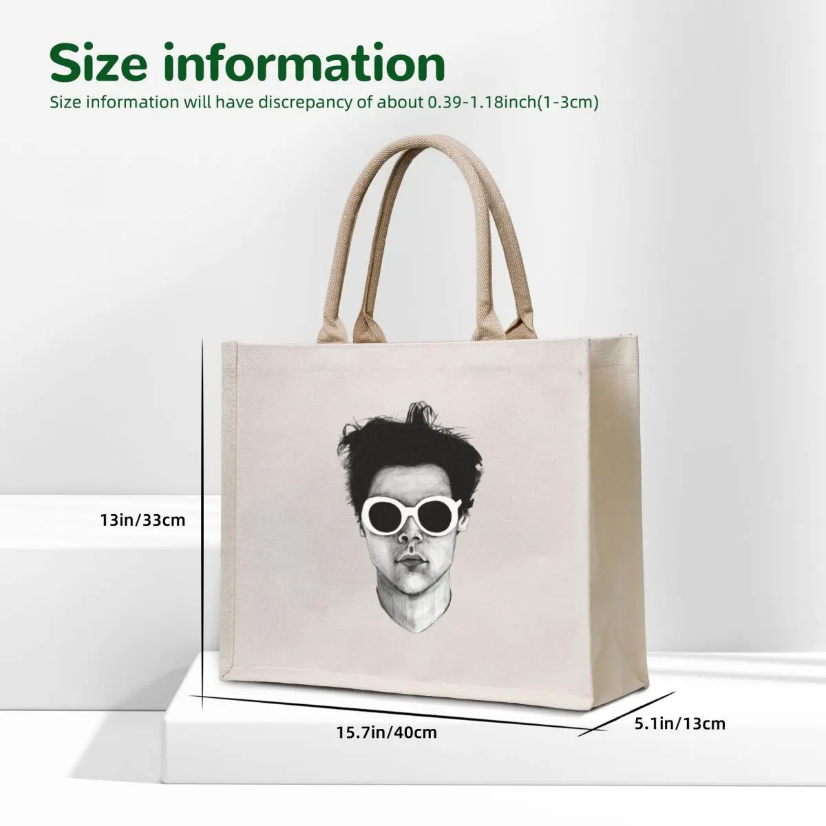 Hazza glasses Tote Bag Canvas stote bag Portable shopping bag tote bags aesthetic cute pouch