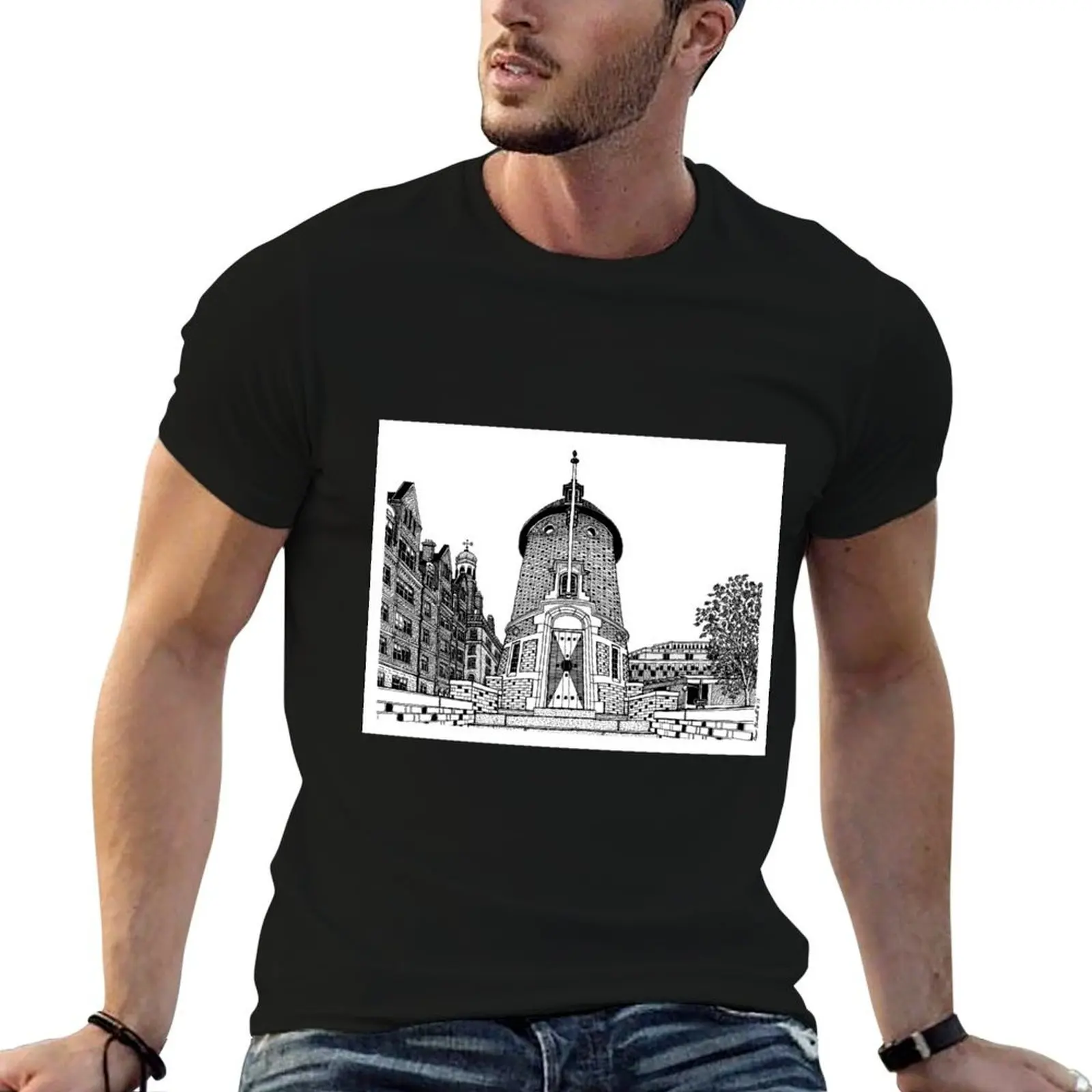 

Harvard Lampoon Building, Cambridge Drawing T-Shirt man t shirt summer man t shirts high quality luxury brand T-Shirt
