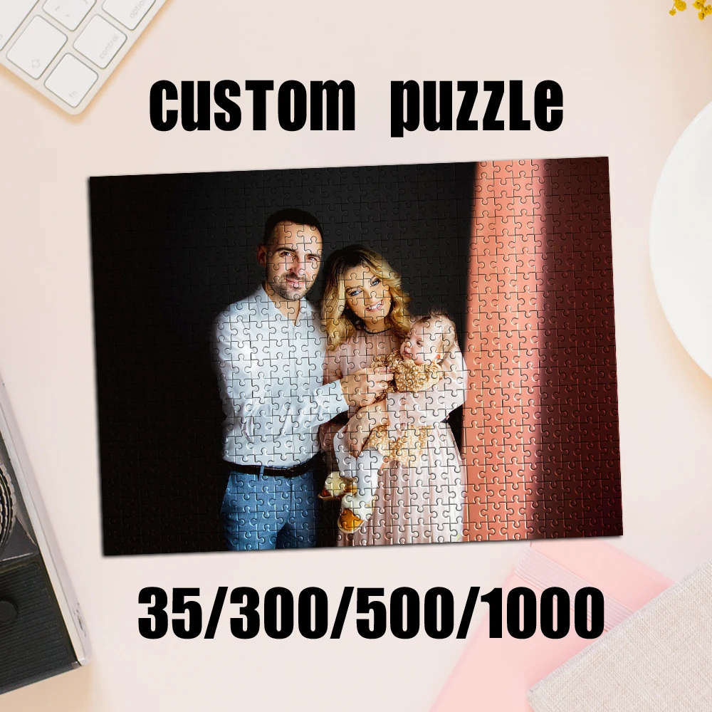 Rompecabezas de fotos personalizado con foto personalizada, rompecabezas de fotos DIY, retrato hecho a mano, regalo de cumpleaños, 35/300/500/1000 piezas, subir foto