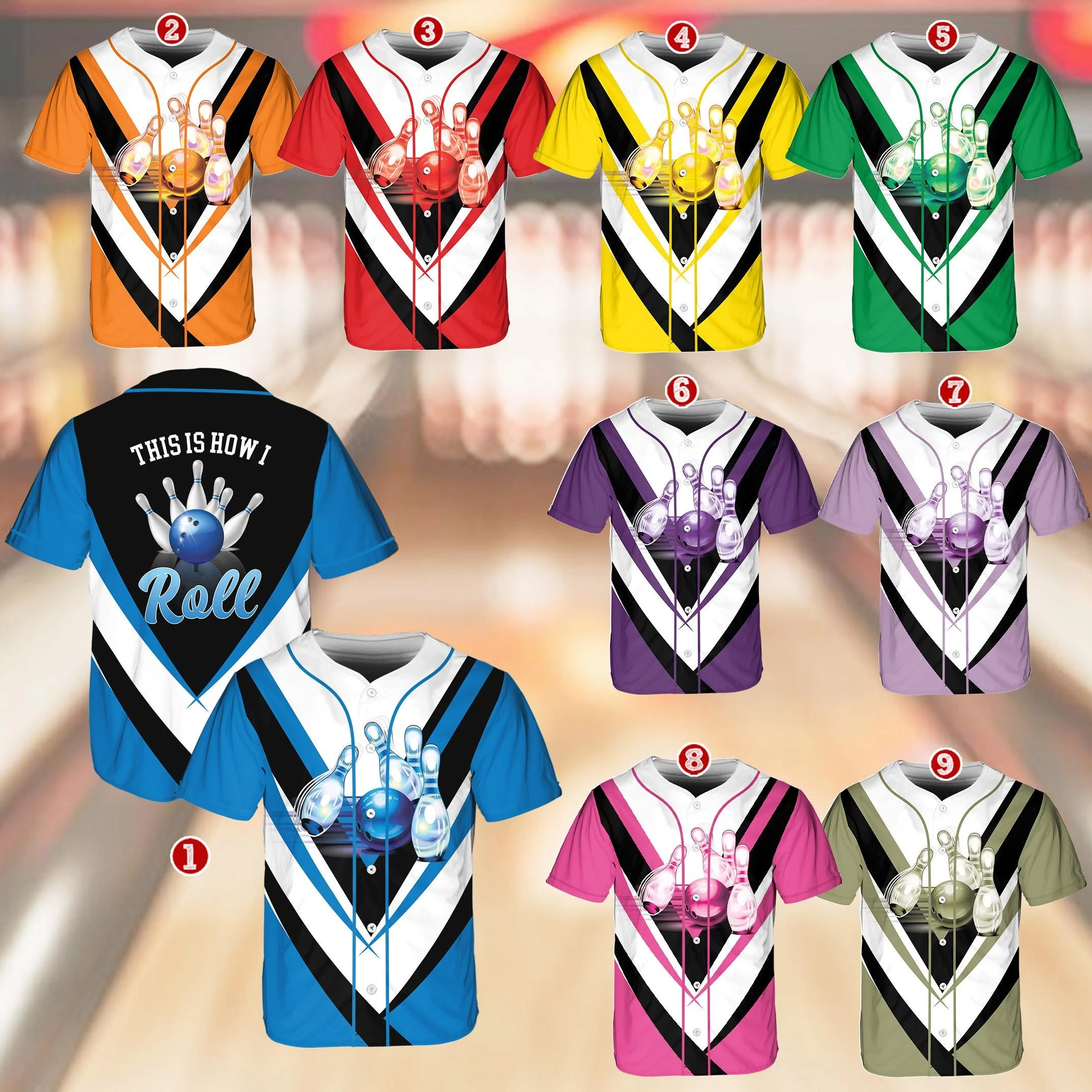 Hot Personalized Vintage Bowling Baseball Jersey for Men Women Custom Name Bowling Jersey, Retro Bowling Bowling Party Shirt
