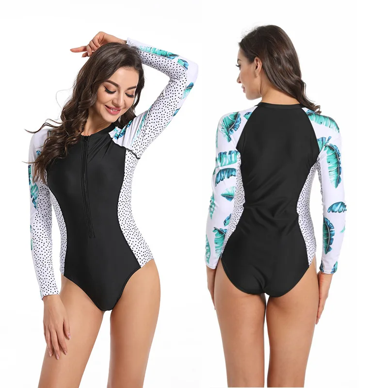 

Women's Diving Suit Sunscreen One-Piece Swimsuit Female Zipper Dive Skin Surfing Suit Diving Suit Snorkeling Sunscreen Swimwear